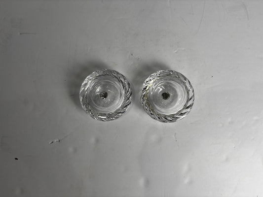 Royal Copenhagen Crystal Votive Candle Holders – Pair of Swirl Tealight Holders with Original Stickers CSMB