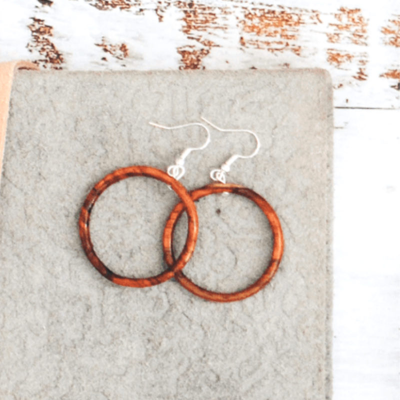 Wood Hoop Earrings