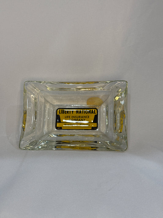 Liberty National Life Insurance Glass Ashtray