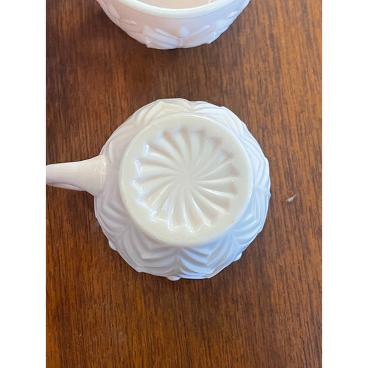 Vintage 1950's Jeanette pink milk glass punch tea cup set of 12