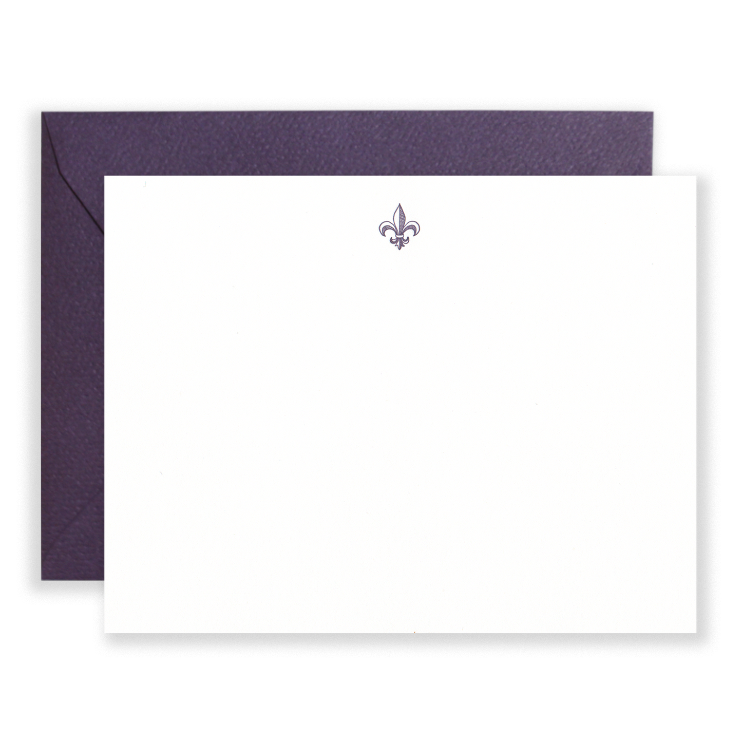 Fleur De Lis Stationery Set: Aubergine
