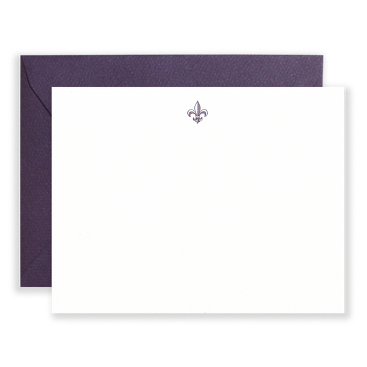 Fleur De Lis Stationery Set: Aubergine