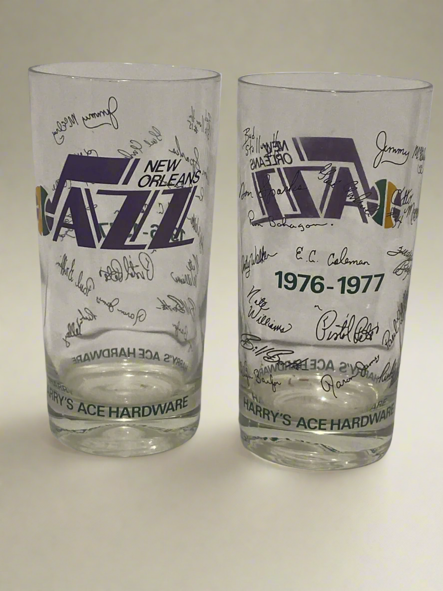 vtg New Orleans Jazz basketball glasses (2) CSBH