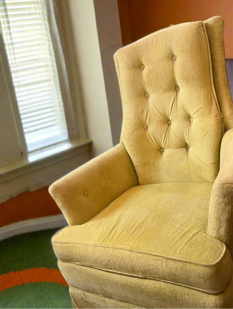 Mid-century Carolina brand high-back armchair.