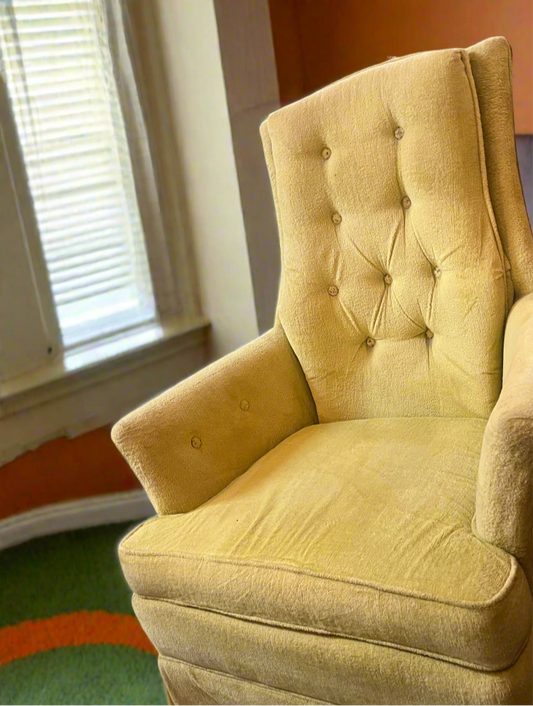 Mid-century Carolina brand high-back armchair.