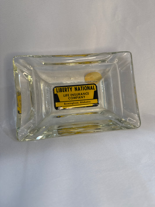 Liberty National Life Insurance Glass Ashtray