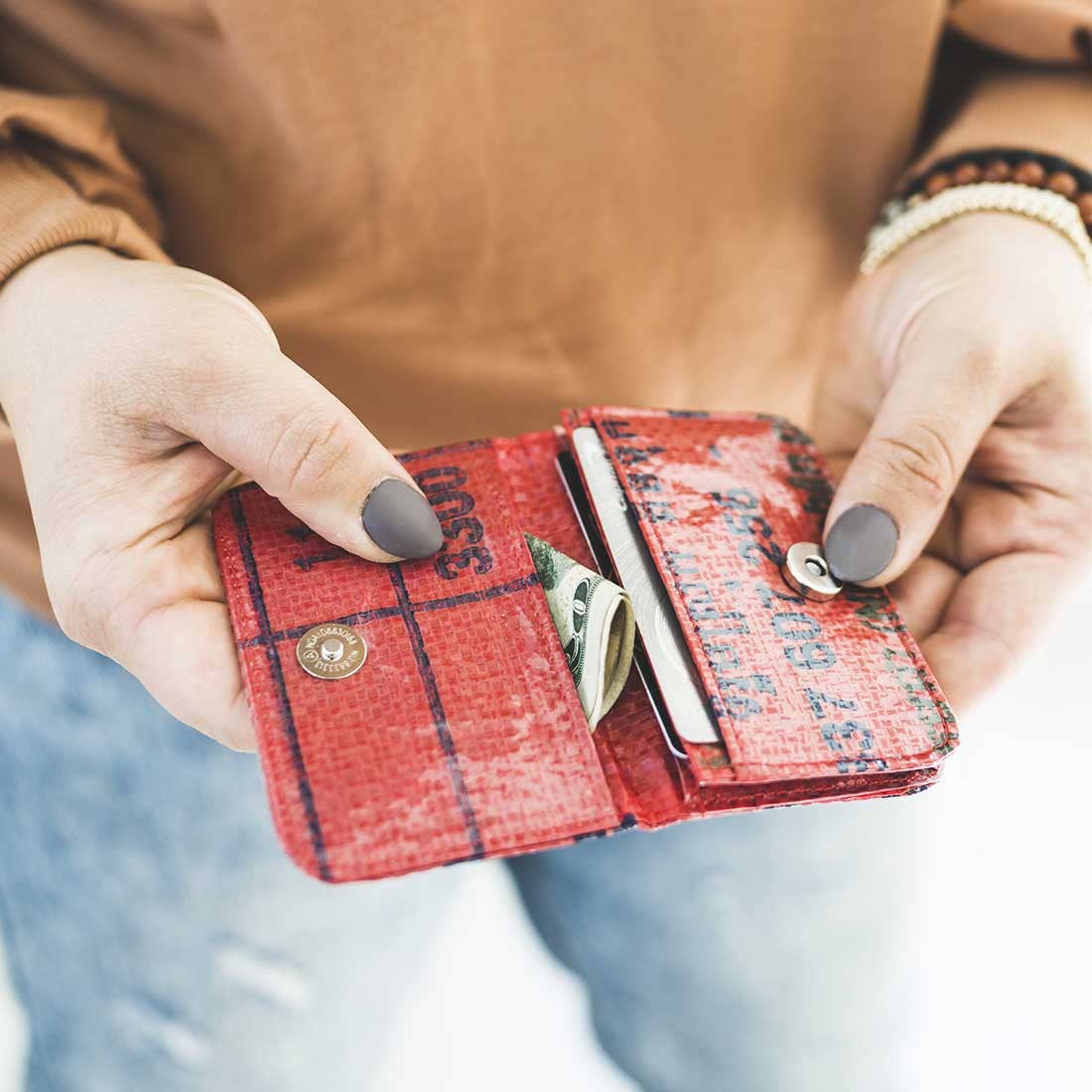 Recycled Feed Bag Card Holder
