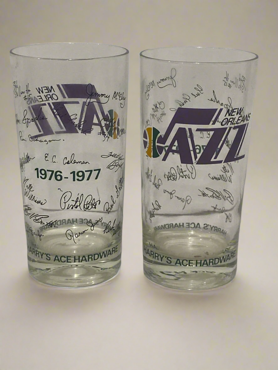 vtg New Orleans Jazz basketball glasses (2) CSBH