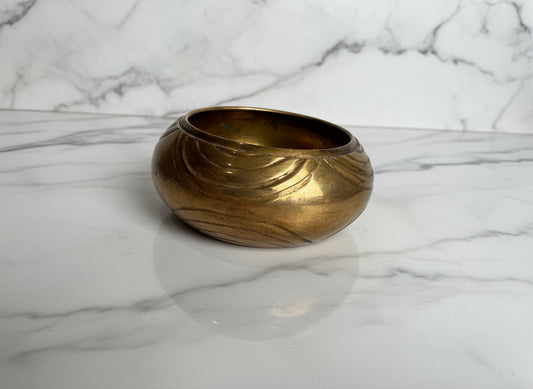 Vtg Engraved Brass Cuff CSBH