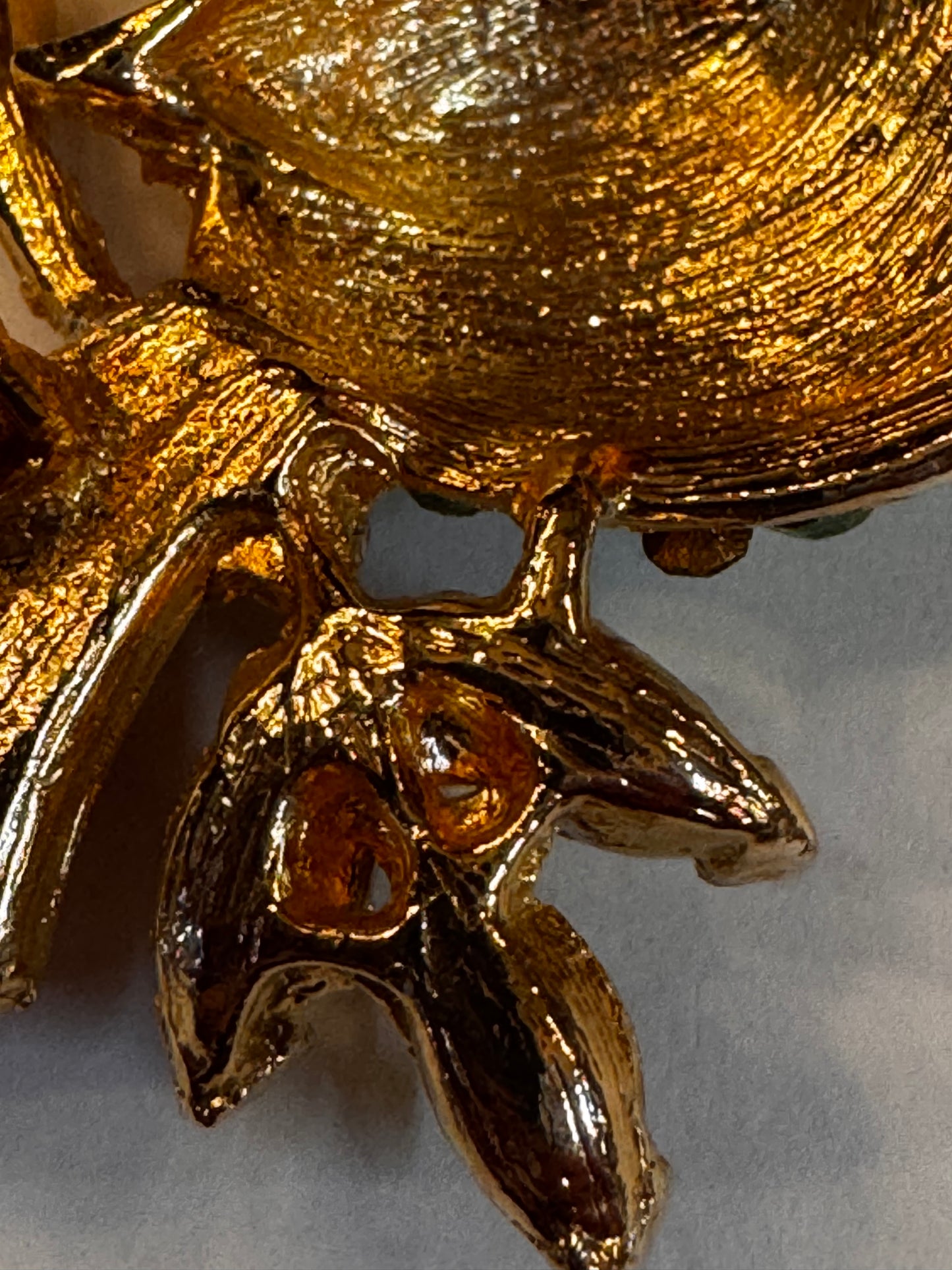 Vtg Uranium Owl Brooch CSBH