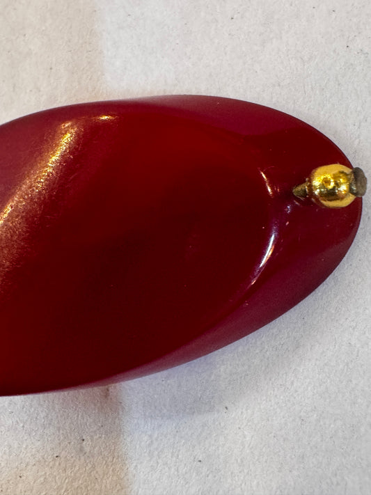 Vtg Cherry Red Bakelite Stick Pin CSBH