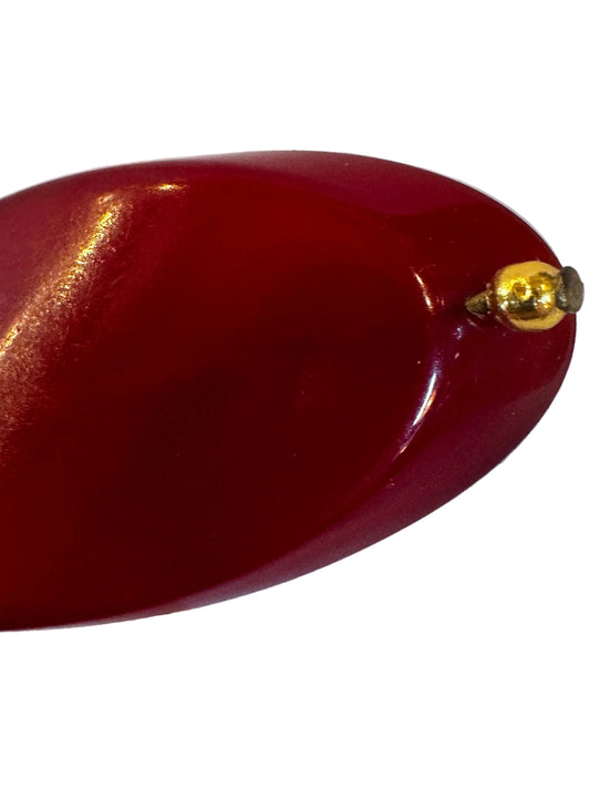 Vtg Cherry Red Bakelite Stick Pin CSBH