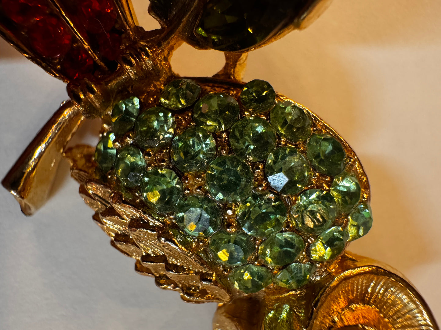 Vtg Uranium Owl Brooch CSBH