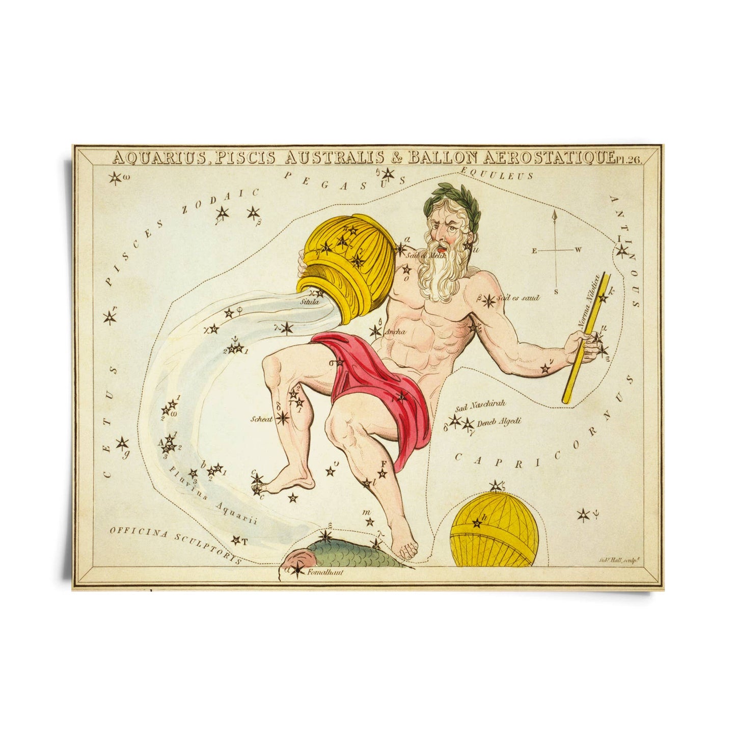 Vtg Zodiac Sign Astrology Print
