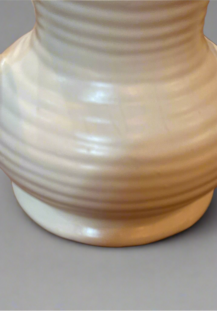 Vintage Haeger Pottery ribbed double handle 9.5" urn vase