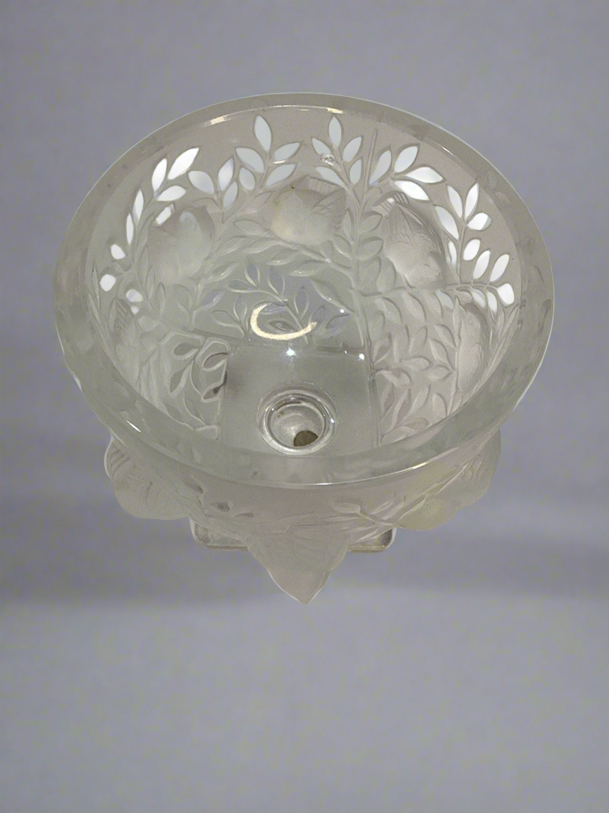 CSA Vtg Lalique Crystal Elizabeth Vase