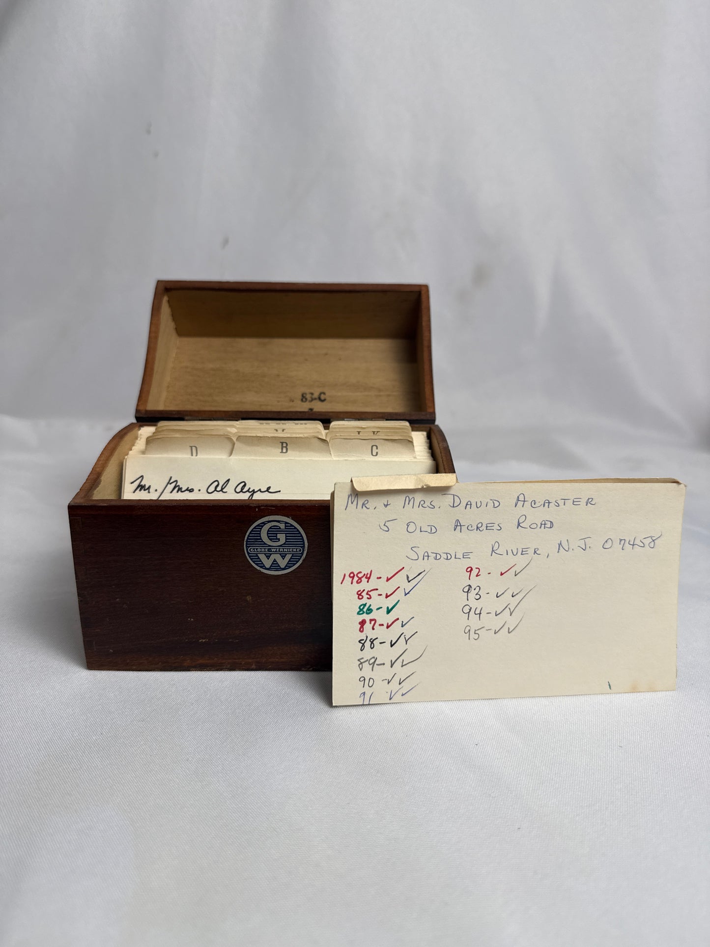 Vtg Globe-Wernicke Wooden File Box