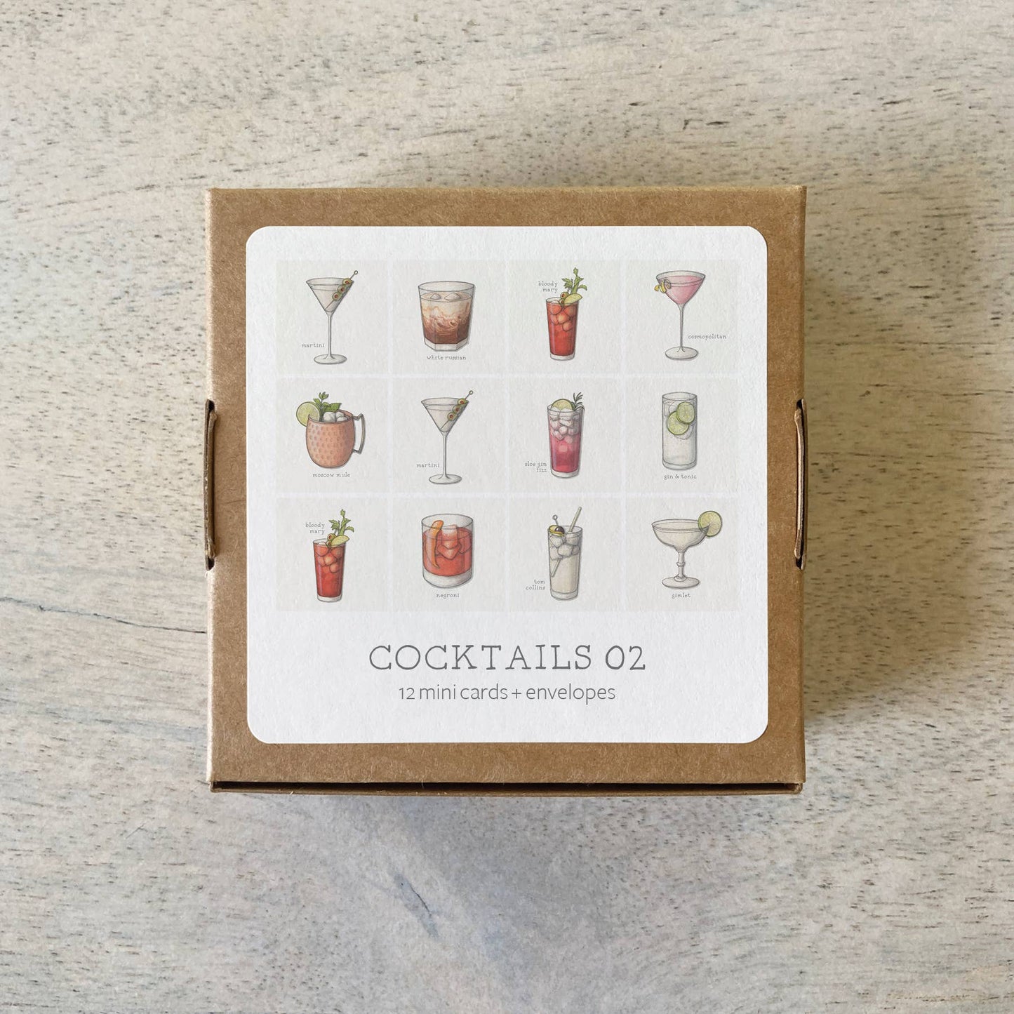 Mini Cards Set / Cocktails . 02 Gin & Vodka