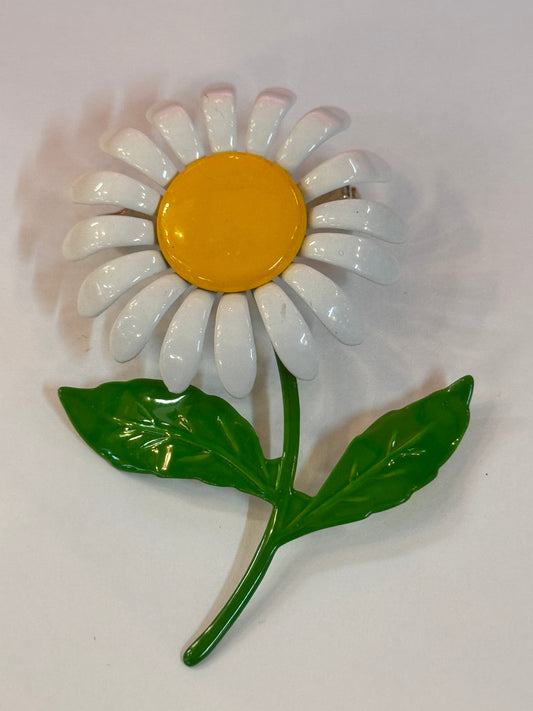 Enamel Flower Brooch