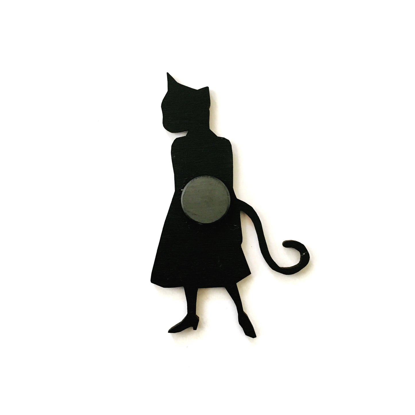 Cat Lady Wood Magnet