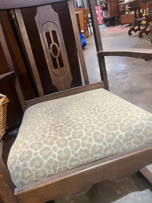 Leopard Print Seat, Wood Rocking Chair