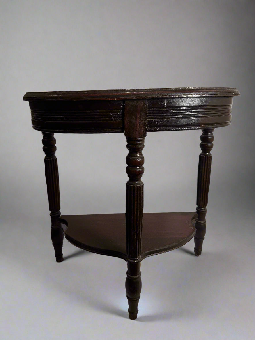 Vtg Demilune End Table