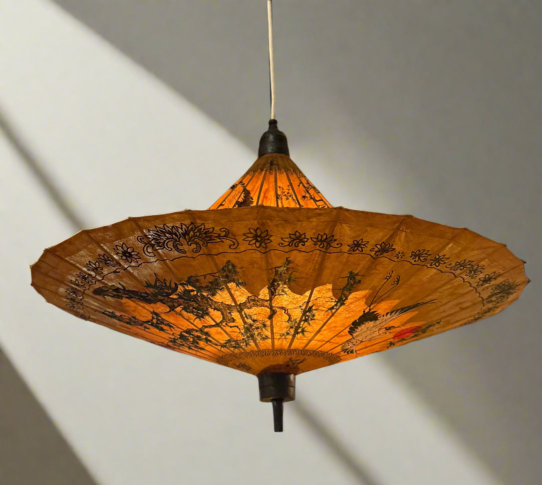 Vintage Bamboo&Paper Parasol light