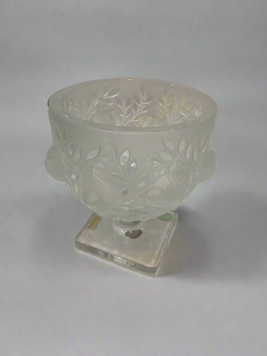 CSA Vtg Lalique Crystal Elizabeth Vase