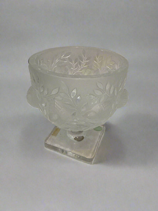 CSA Vtg Lalique Crystal Elizabeth Vase