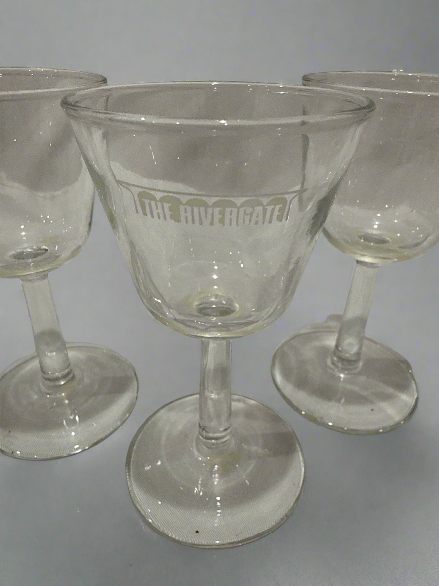 (4)Vtg Rivergate CC Cordial Glasses