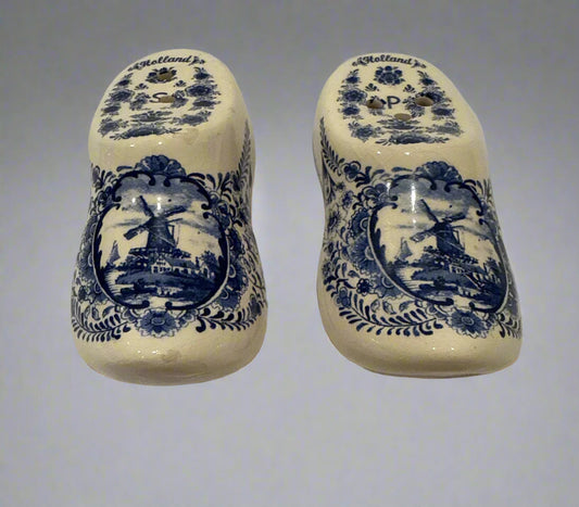 Handmade Holland Blue Clog S&P Shakers