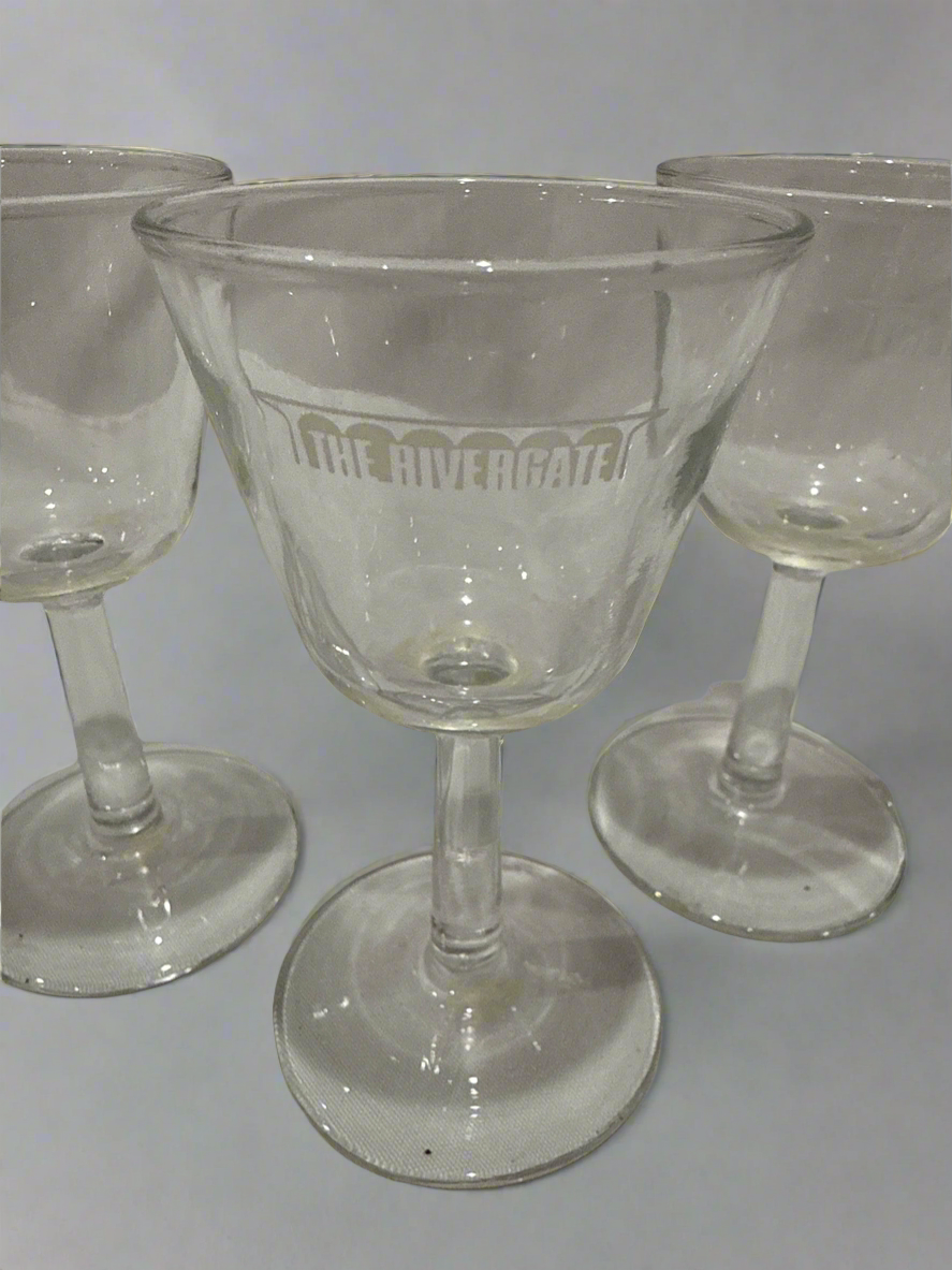 (4)Vtg Rivergate CC Cordial Glasses
