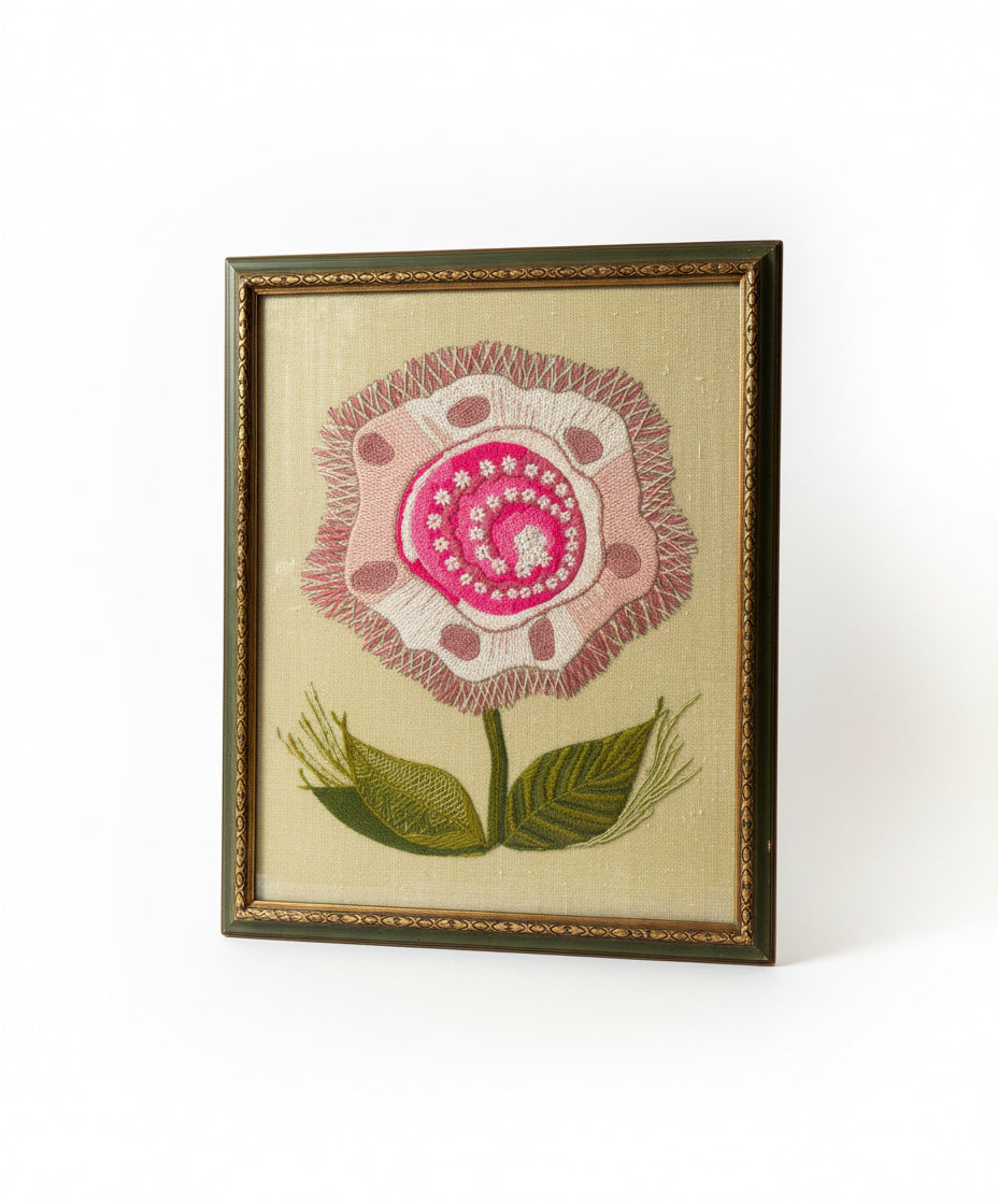 Crewel Embroidery Flower