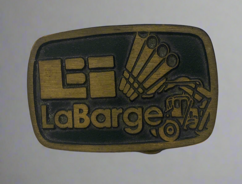 Vtg LaBarge brass belt buckle