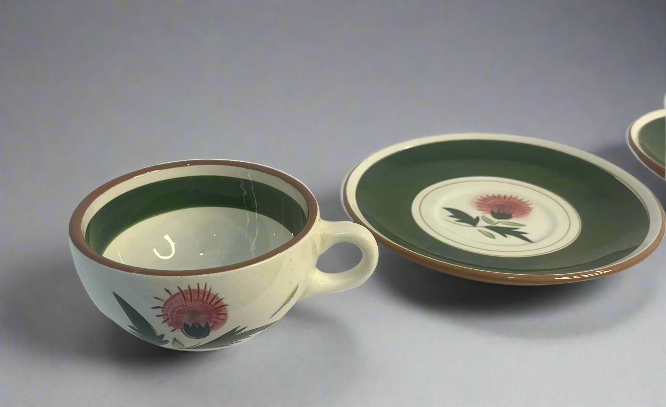 Stangl Pottery Thistle Cup & Saucer Set