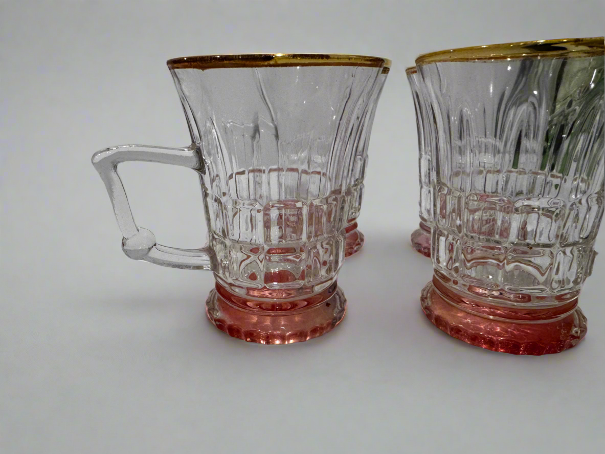 Pink-tinted EAP Glass mugs (4) csbh