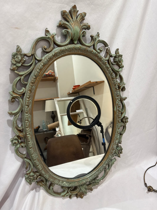 Vintage Ornate Oval Wall Mirror