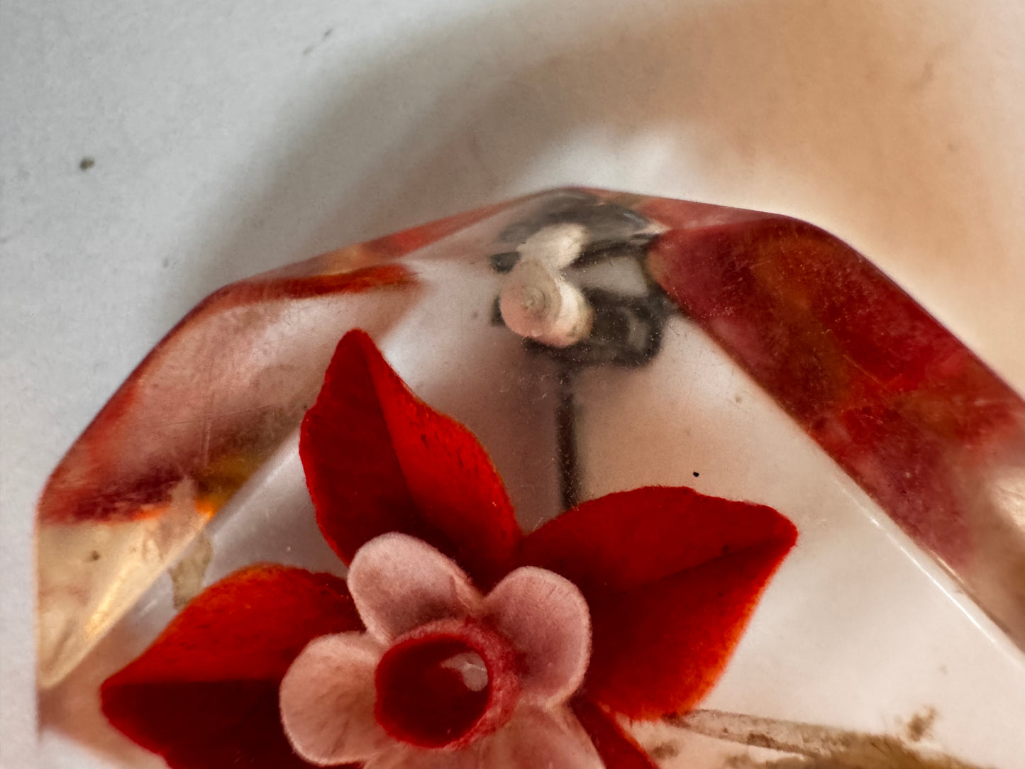 Lucite Flower Brooch CSBH