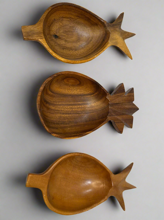 (3) Monkey Pod Pineapple Bowls