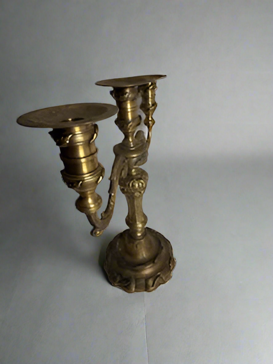 Vintage Brass 3-Arm Candelabra