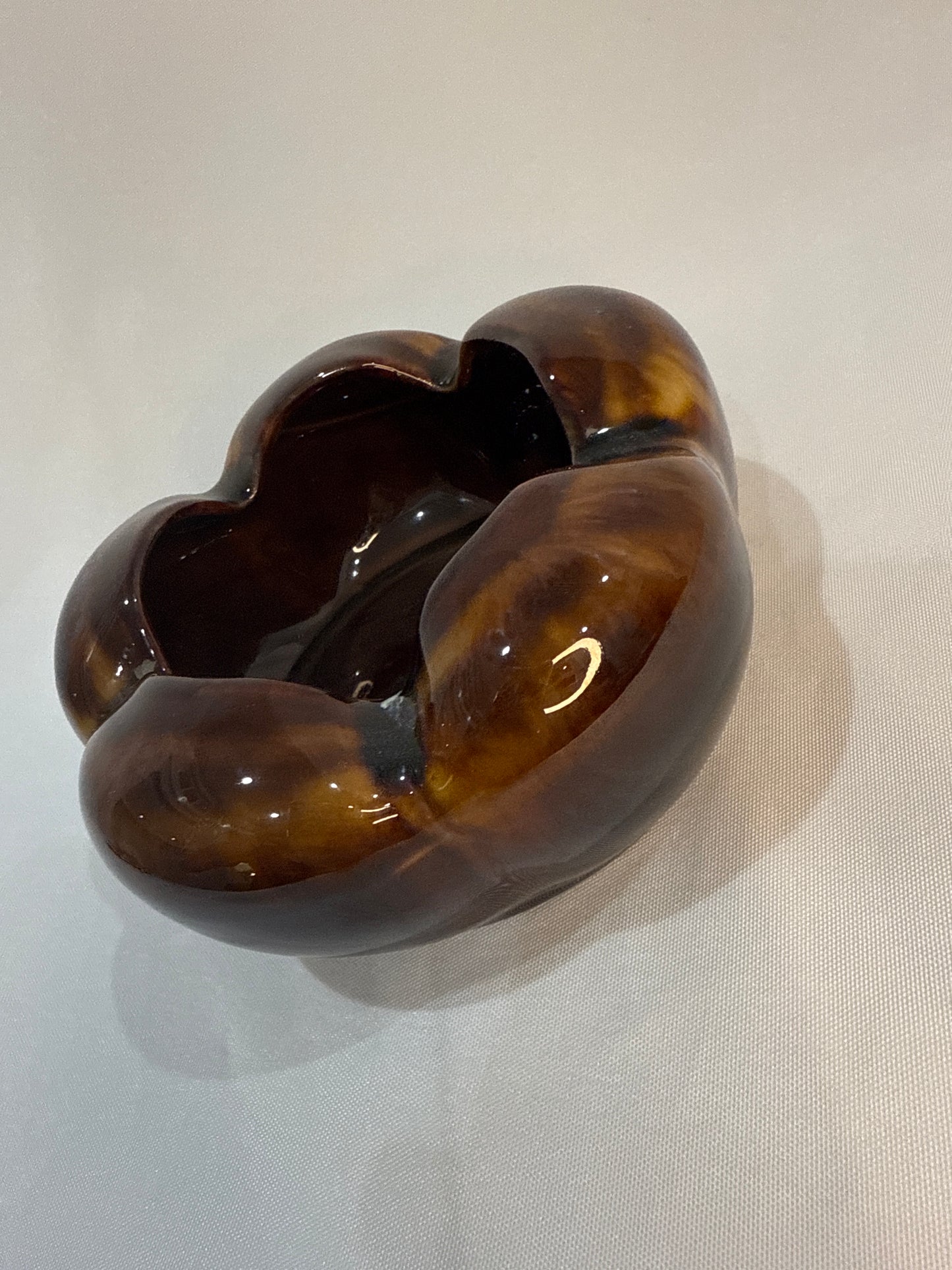 Vintage Nevco Brown Drip- Glazed Ceramic Ashtray