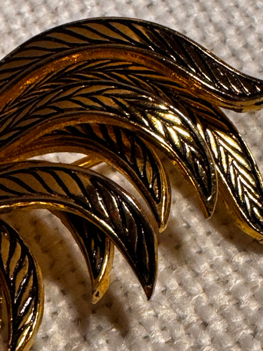 Vintage Japanese Damascene inspired Onagadori Rooster Brooch csbh