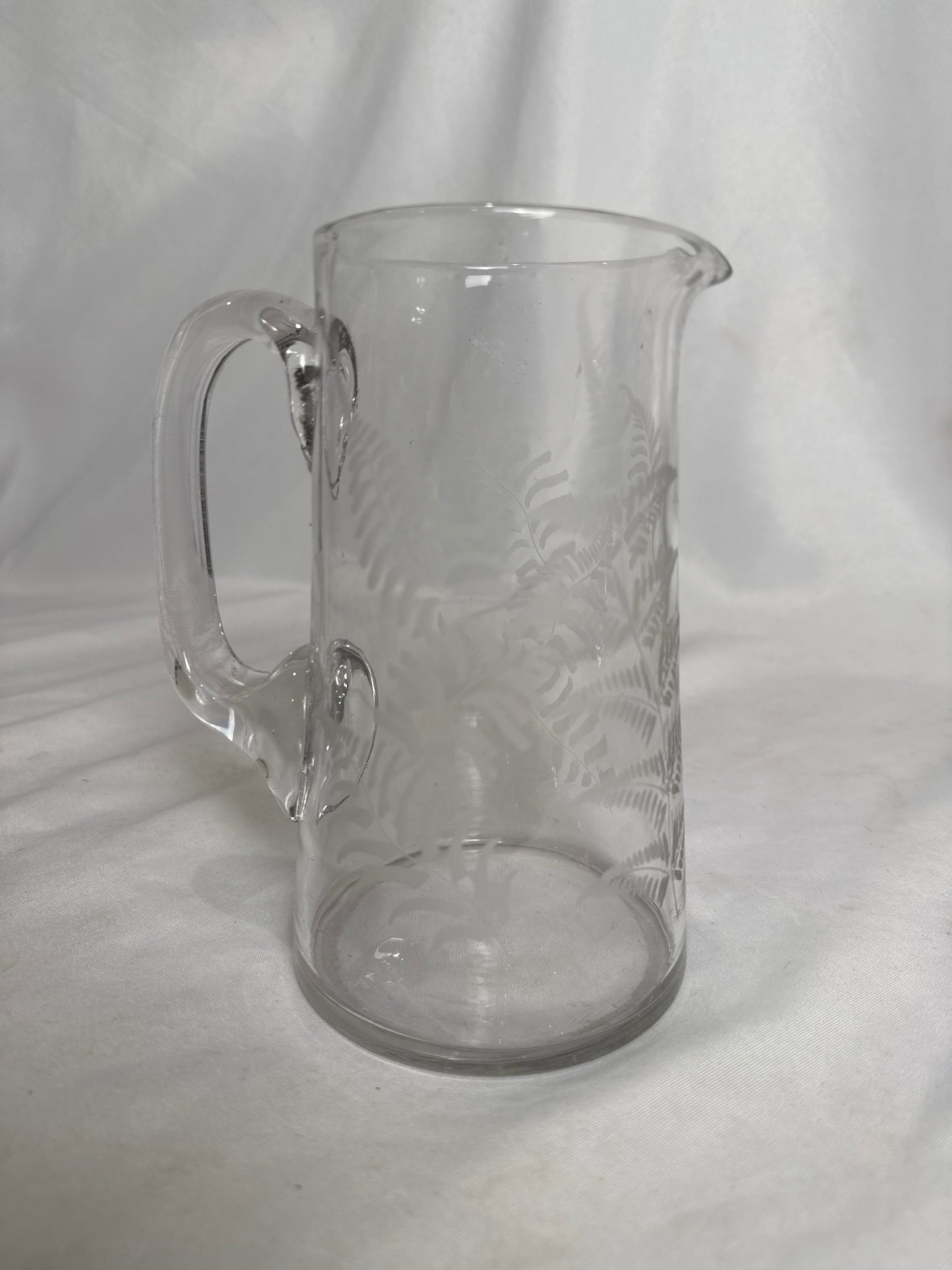 Victorian Etched Glass Pitcher