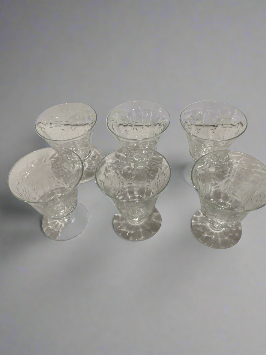 (6) Glastonbury Lotus Footed Tumblers