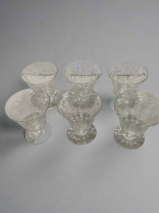 (6) Glastonbury Lotus Footed Tumblers