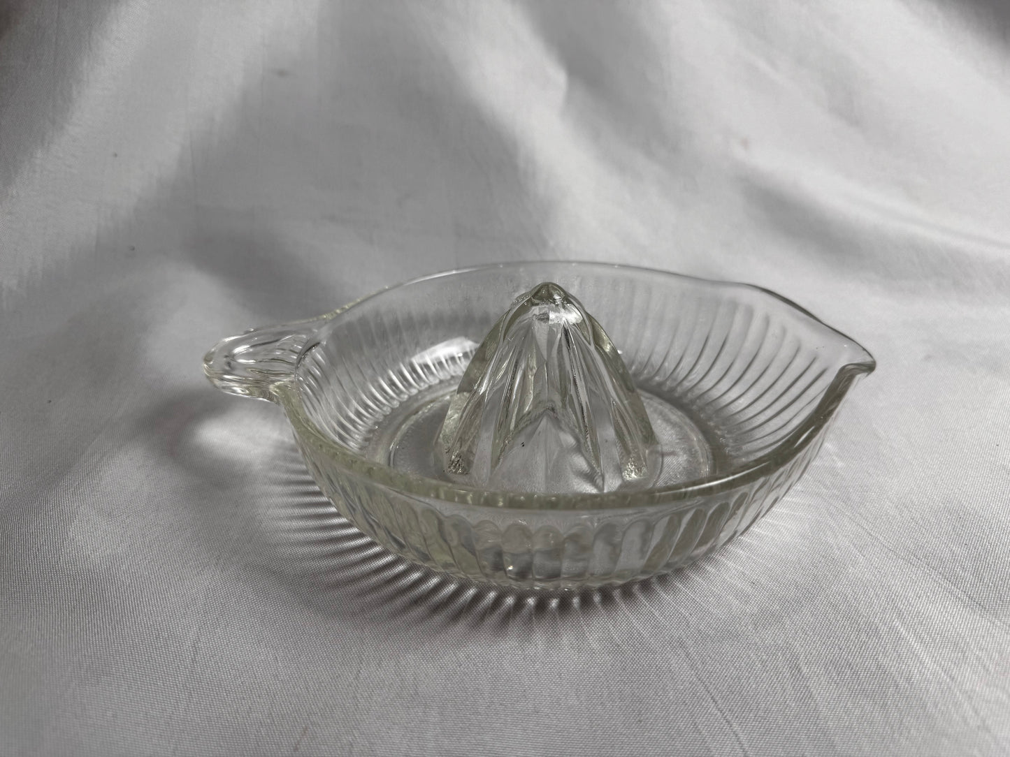 Vintage Clear Ribbed Glass Citrus Reamer