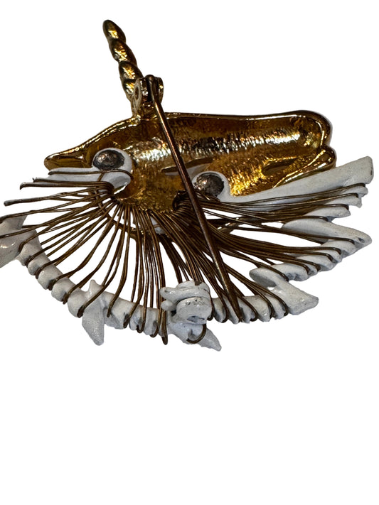Vtg Hand-Wired Unicorn Brooch CSBH