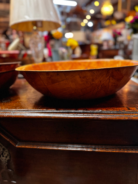 Vtg Parquet Bowl