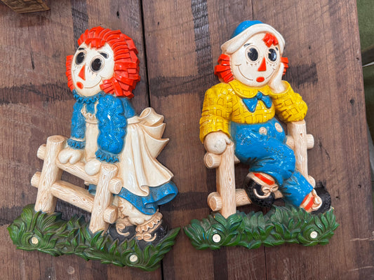 Vtg Raggedy Ann and Andy Wall Hangings