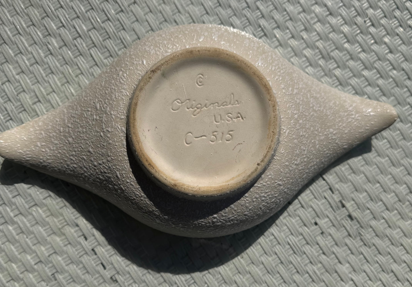 Vtg CA Originals Pottery Bowl W/ Orange Peel Finish